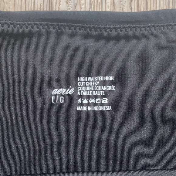 Aerie High Waisted High Cut Cheeky Bikini Bottom - Picture 3 of 5